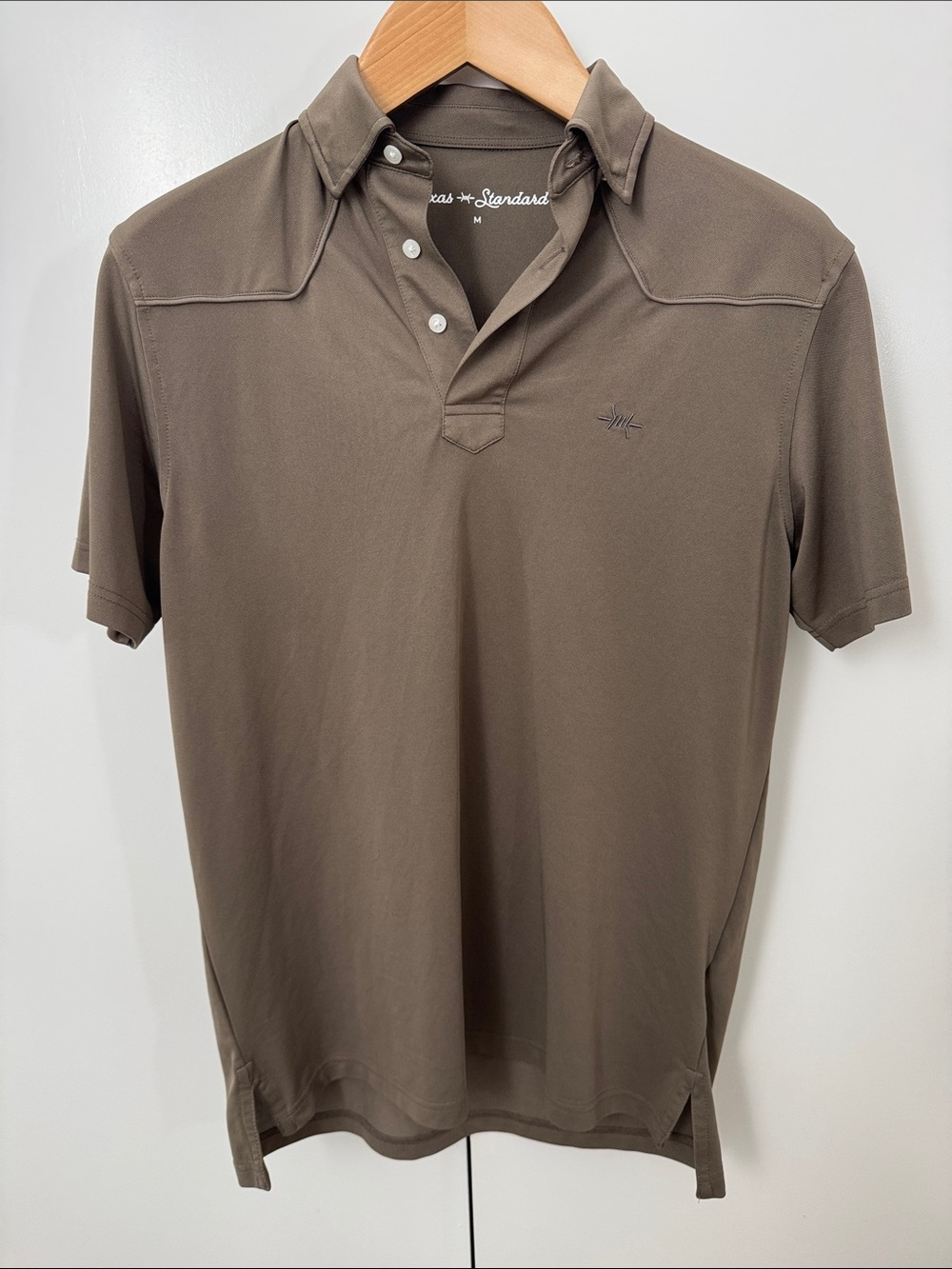 Texas Standard Men's Lariat Western Polo Shirt in Pecan Brown (M)